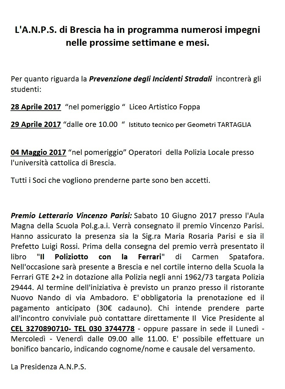 DA PUBBLICARE DOPO PASQUA